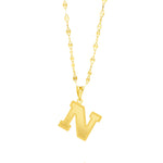 Load image into Gallery viewer, 18K Real Gold Letter N Necklace