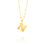 Load image into Gallery viewer, 18K Real Gold Letter N Necklace