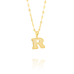 Load image into Gallery viewer, 18K Real Gold Letter R Necklace
