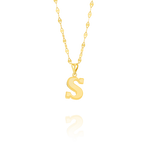 Load image into Gallery viewer, 18K Real Gold Letter S Necklace