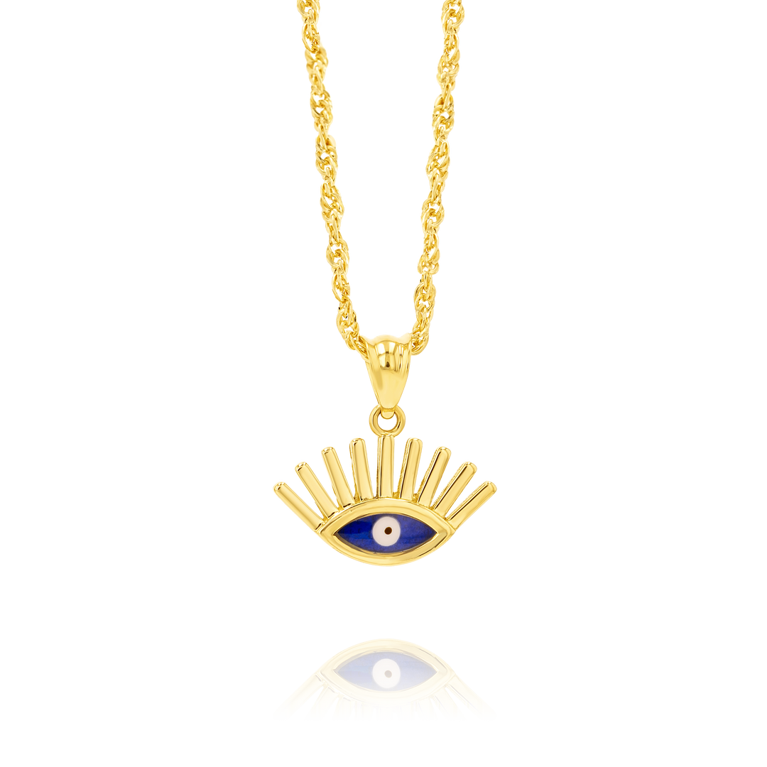 18K Real Gold Eye Necklace