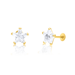 Load image into Gallery viewer, 18K Real Gold Star Stone Screw Earring Set

