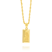 18K Real Gold Bar Necklace