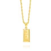 18K Real Gold Bar Necklace