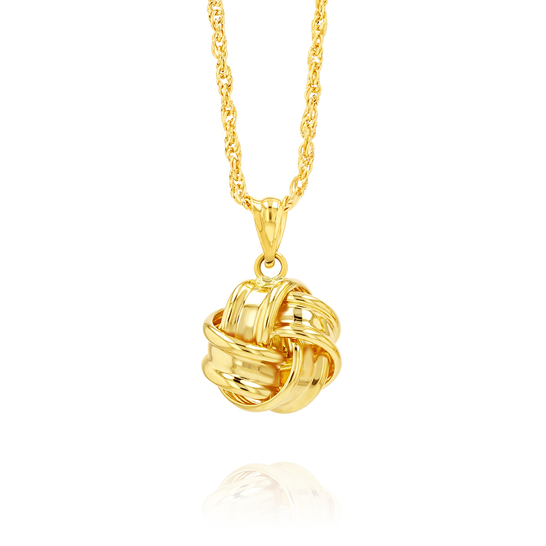 18K Real Gold Knot Necklace
