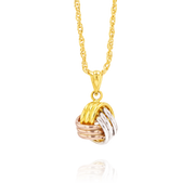 18K Real Gold Knot Necklace