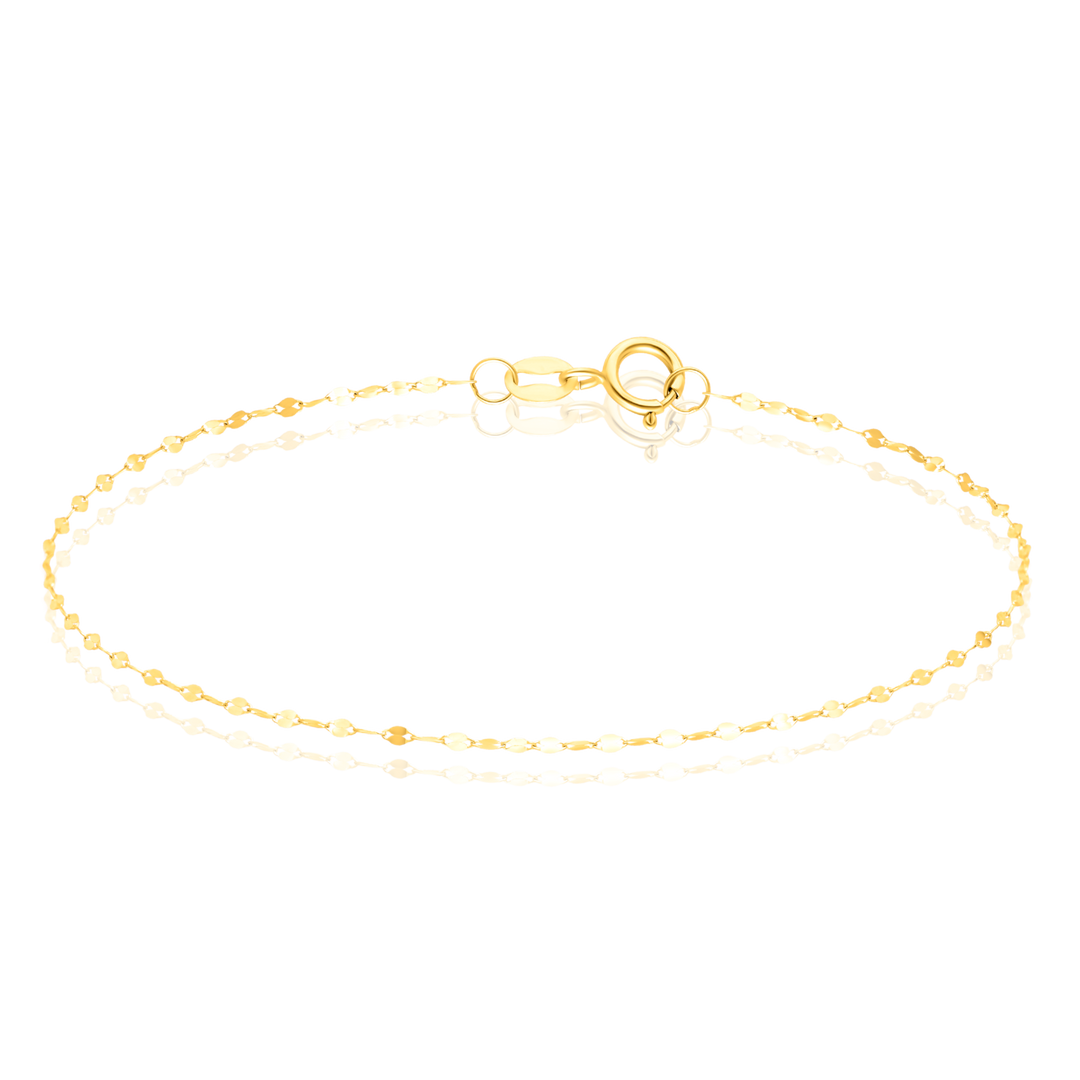 18K Pure Gold Thin Mirror Bracelet Talagold