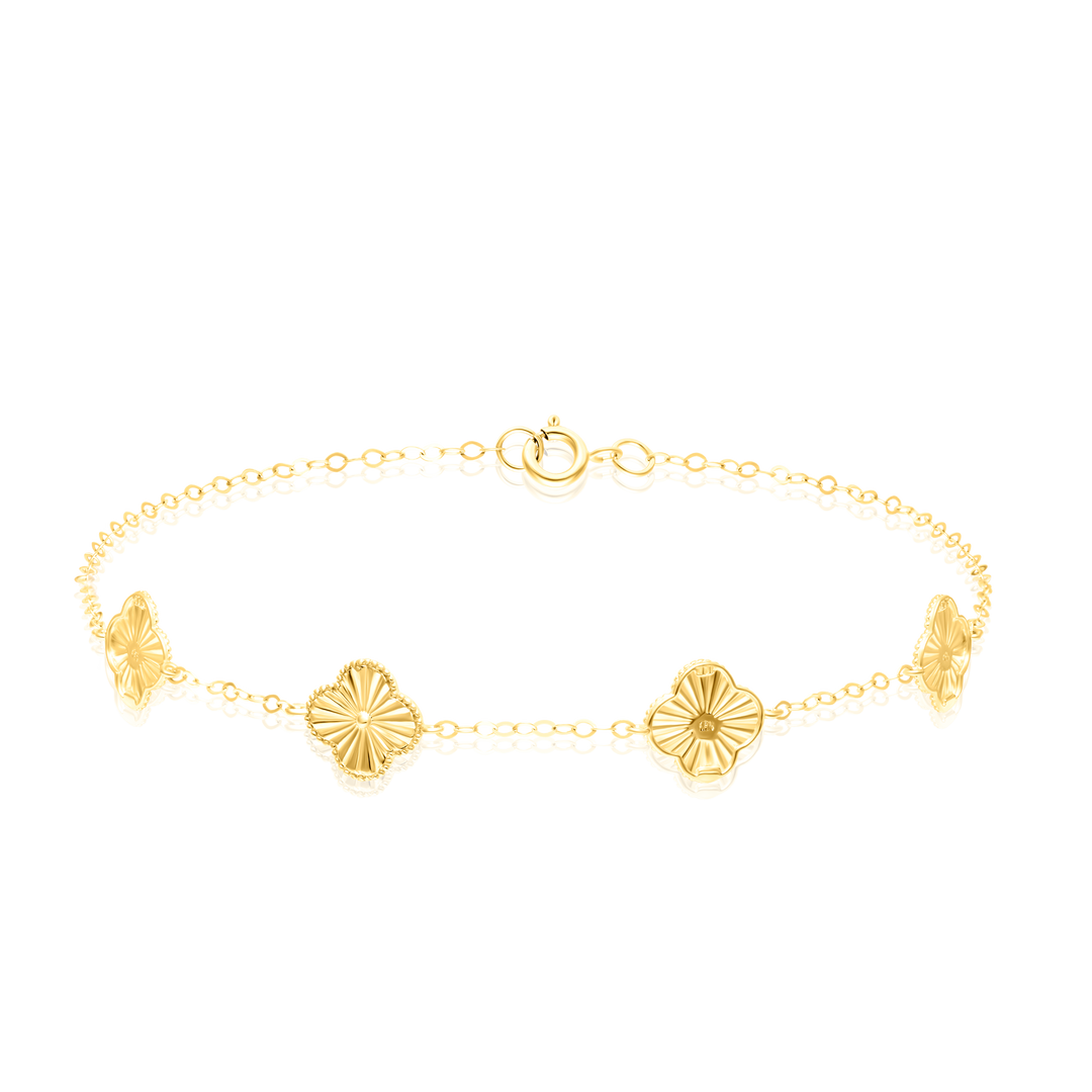 18K Real Gold Flower Bracelet
