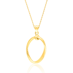 Load image into Gallery viewer, 18K Real Gold Twisted Oval Necklace
