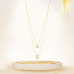 Load image into Gallery viewer, 18K Real Gold 2 Layer White Stone Necklace
