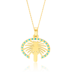 Load image into Gallery viewer, 18K Real Gold Palm Tree Necklace
