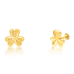 Load image into Gallery viewer, 18K Real Gold Flower Screw Earring Set
