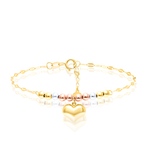 Load image into Gallery viewer, 18K Real Gold Heart Seed Bracelet
