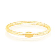 18K Real Gold 3 Color Bangles Set