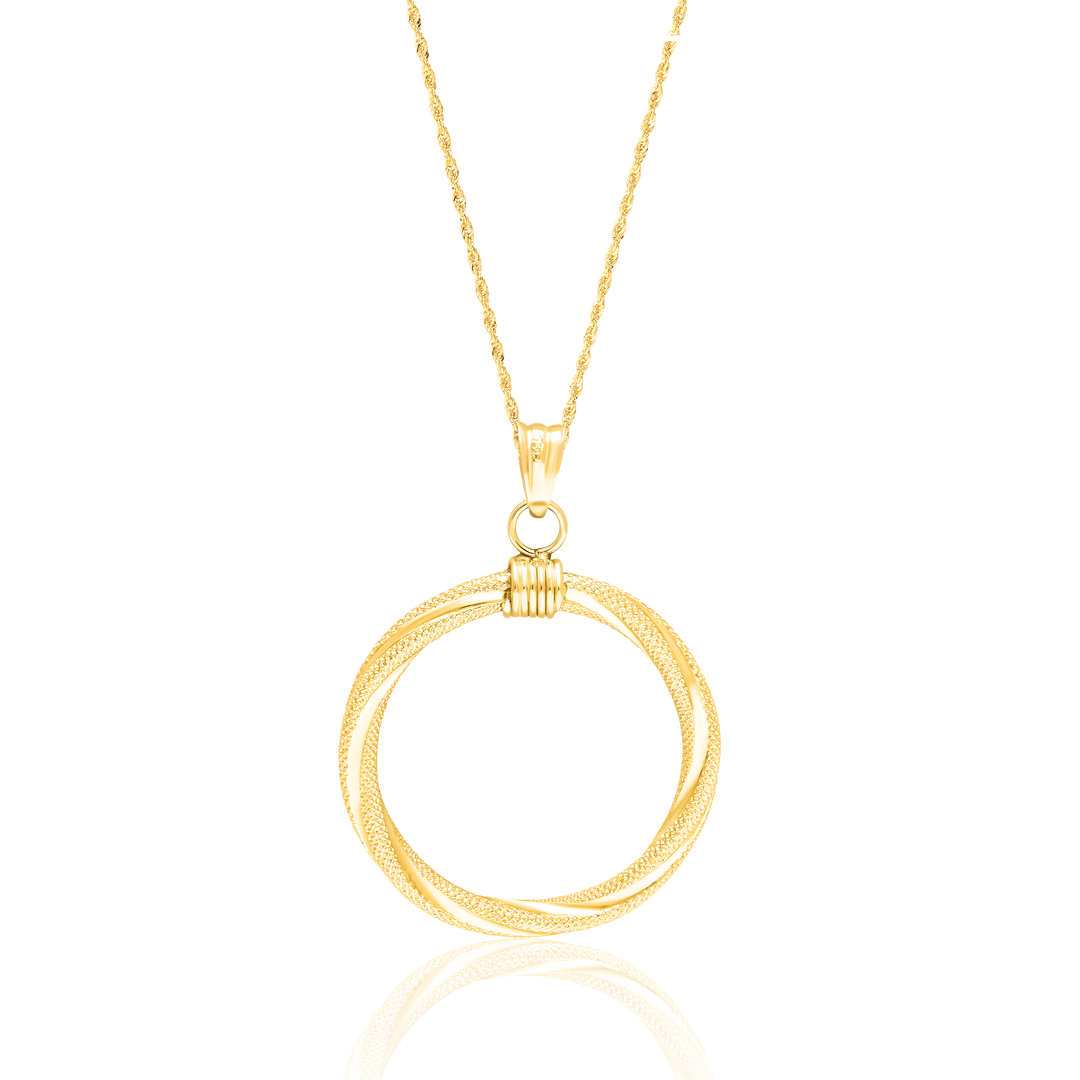 18K Real Gold Twisted Round Jewelry Set