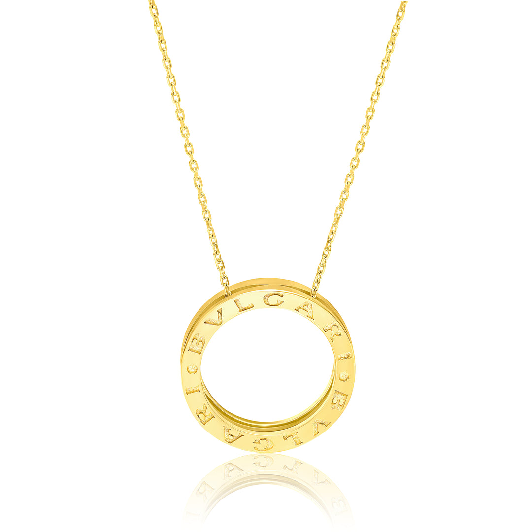 18K Real Gold Elegant Round Necklace
