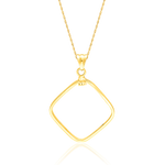 Load image into Gallery viewer, 18K Real Gold Square Necklace
