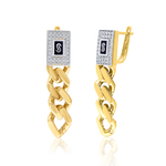 Load image into Gallery viewer, 18K Real Gold Elegant Hanging Linked Earring Set
