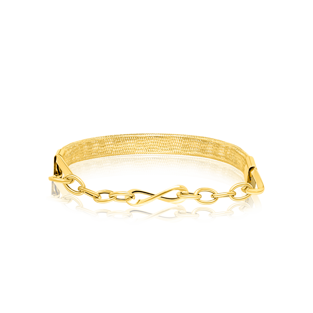 18K Real Gold 3 Color Elastic Bangle Set