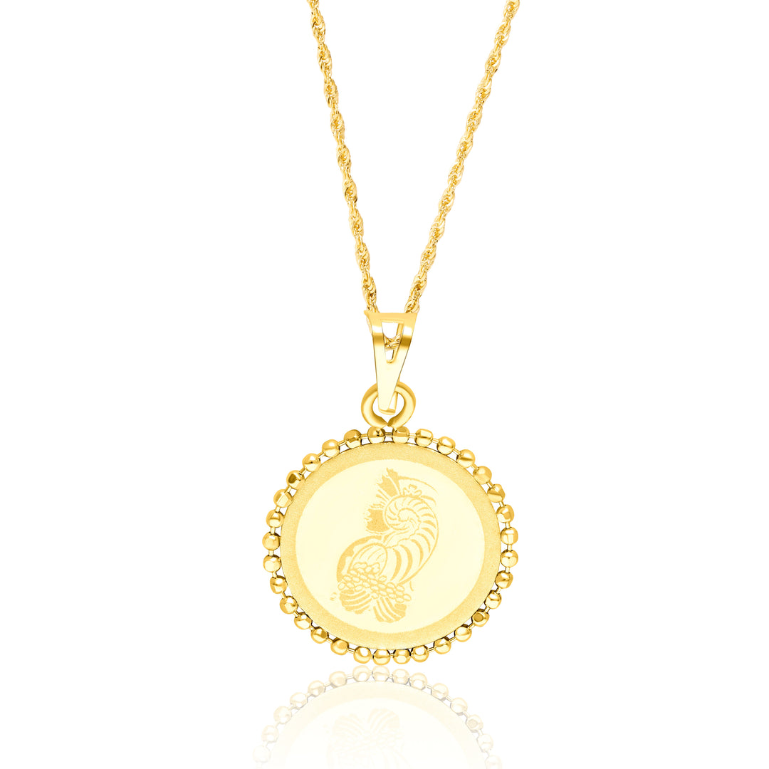 18K Real Gold Round Seed Necklace