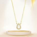Load image into Gallery viewer, 18K Real Gold White Stone Necklace
