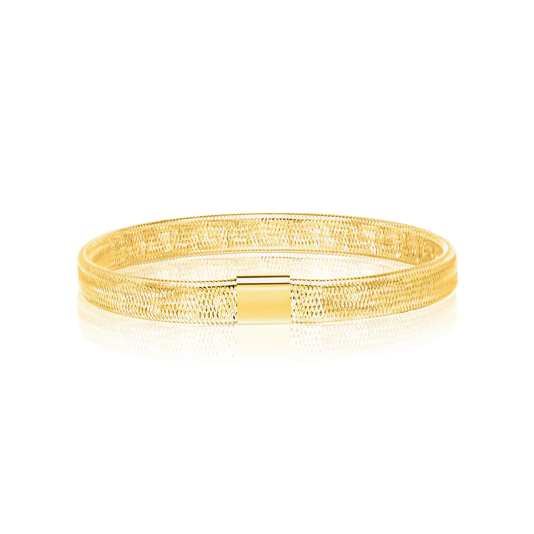 18K Real Gold Elastic Bangle & Ring Set