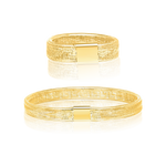 Load image into Gallery viewer, 18K Real Gold Elastic Bangle &amp; Ring Set
