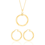 Load image into Gallery viewer, 18K Real Gold Twisted Round Jewelry Set
