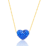 Load image into Gallery viewer, 18K Real Gold Swarski Royal Blue Heart Necklace
