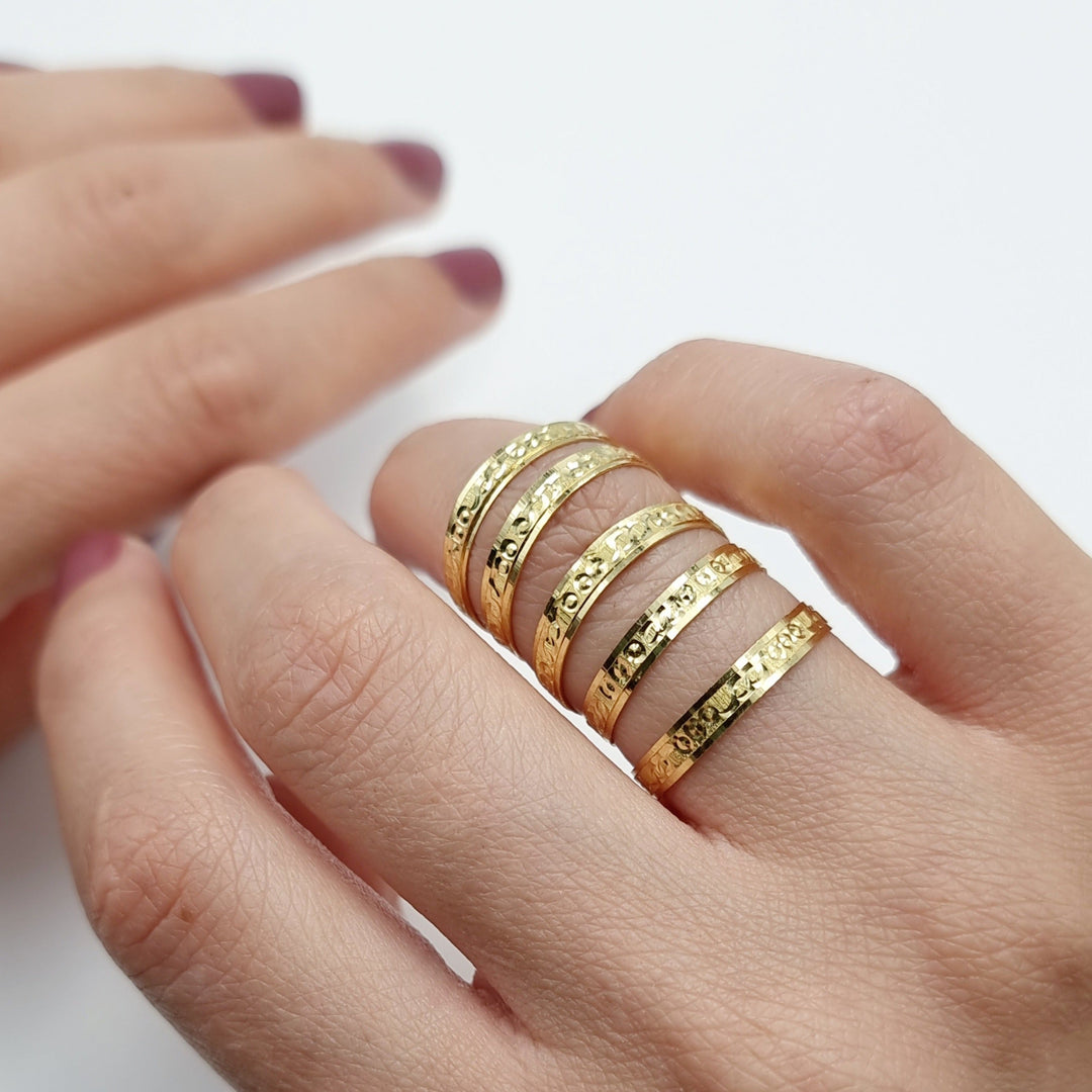 18K Real Gold Couple Ring