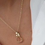 Load image into Gallery viewer, 18K Real Gold Double Heart Necklace
