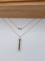 Load image into Gallery viewer, 18K Real Gold Blue Stone Necklace
