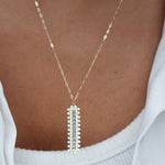 Load image into Gallery viewer, 18K Real Gold Sky Blue Stone Necklace
