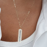 Load image into Gallery viewer, 18K Real Gold Sky Blue Stone Necklace
