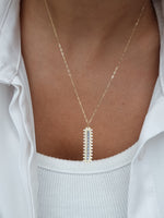 Load image into Gallery viewer, 18K Real Gold Sky Blue Stone Necklace
