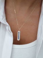 Load image into Gallery viewer, 18K Real Gold Blue Stone Necklace
