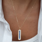 Load image into Gallery viewer, 18K Real Gold Blue Stone Necklace
