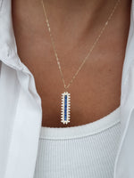 Load image into Gallery viewer, 18K Real Gold Blue Stone Necklace
