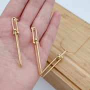 18K Real Gold U-Link Jewelry Set