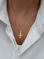 Load image into Gallery viewer, 18K Real Gold Cross Necklace
