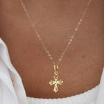 Load image into Gallery viewer, 18K Real Gold Cross Necklace
