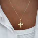 Load image into Gallery viewer, 18K Real Gold Cross Necklace
