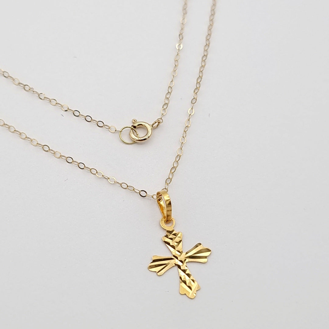 18K Real Gold Cross Necklace