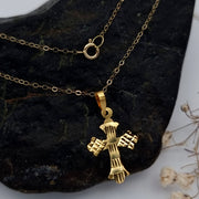 18K Real Gold Cross Necklace