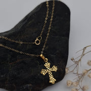 18K Real Gold Cross Necklace