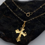 18K Real Gold Cross Necklace