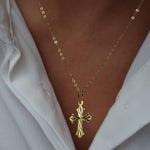 Load image into Gallery viewer, 18K Real Gold Cross Necklace
