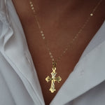 Load image into Gallery viewer, 18K Real Gold Cross Necklace

