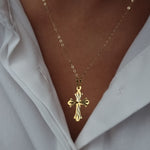 Load image into Gallery viewer, 18K Real Gold Cross Necklace
