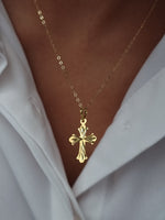 Load image into Gallery viewer, 18K Real Gold Cross Necklace
